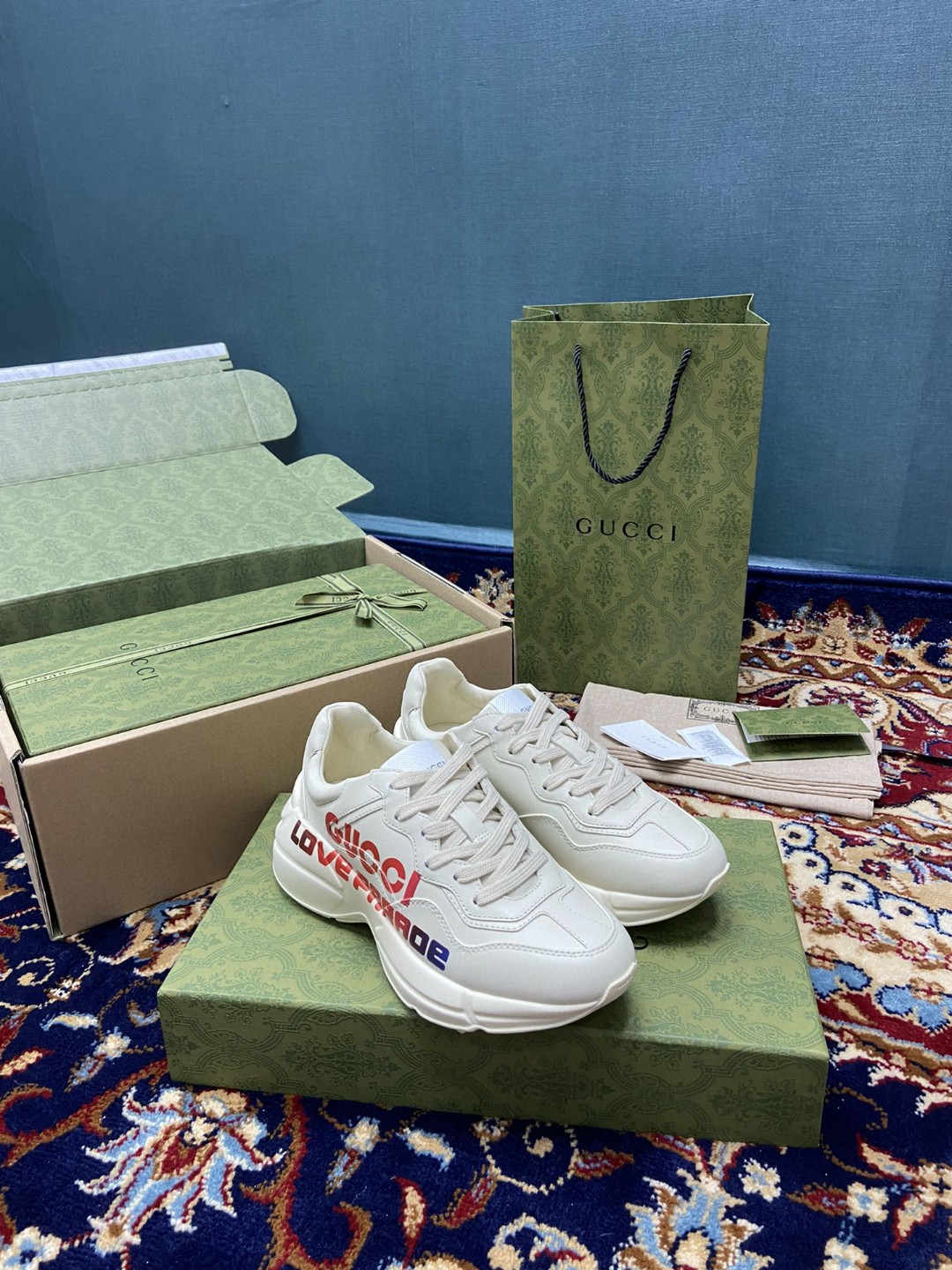 Gvc*1 Women’s Rhyton Sneakers With Gvc*1 Love Parade Red White Ivory For Women 524990