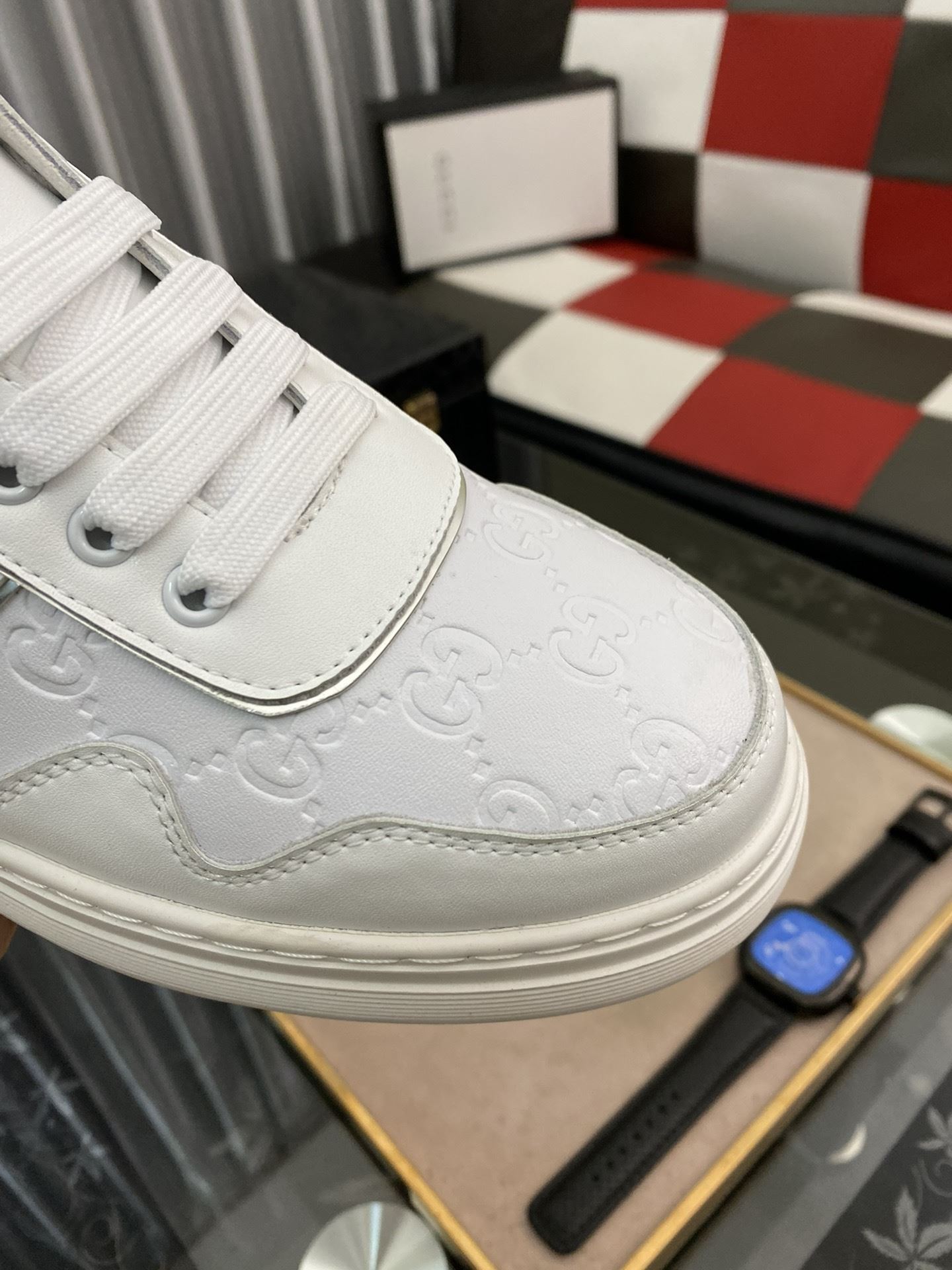 Gvc*1 Men’s GG Embossed Sneaker Loafer With GG White For Men