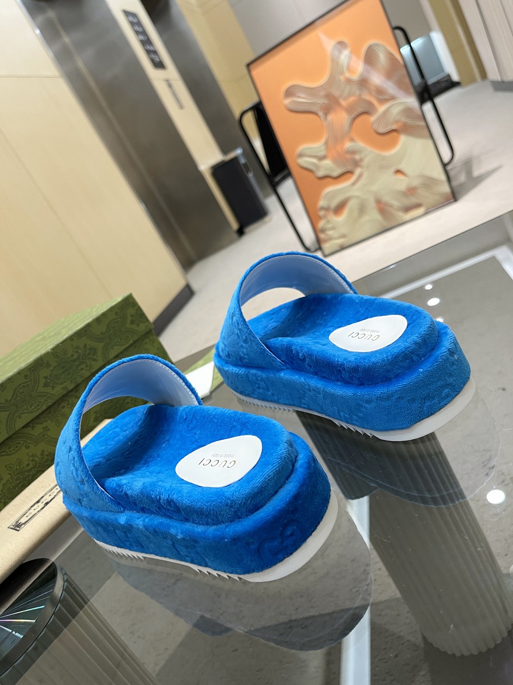 Gvc*1 Women’s GG Platform Sandal Blue For Women GG