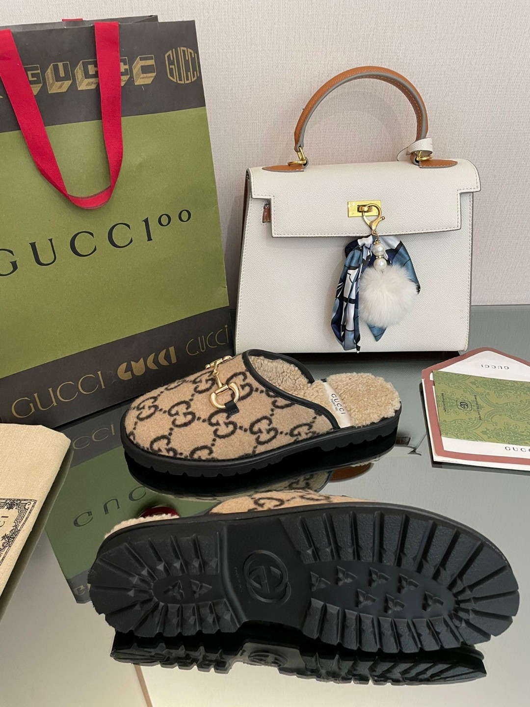 Gvc*1 Men’s GG Slipper With Horsebit Brown For Men GG Shoes 694249