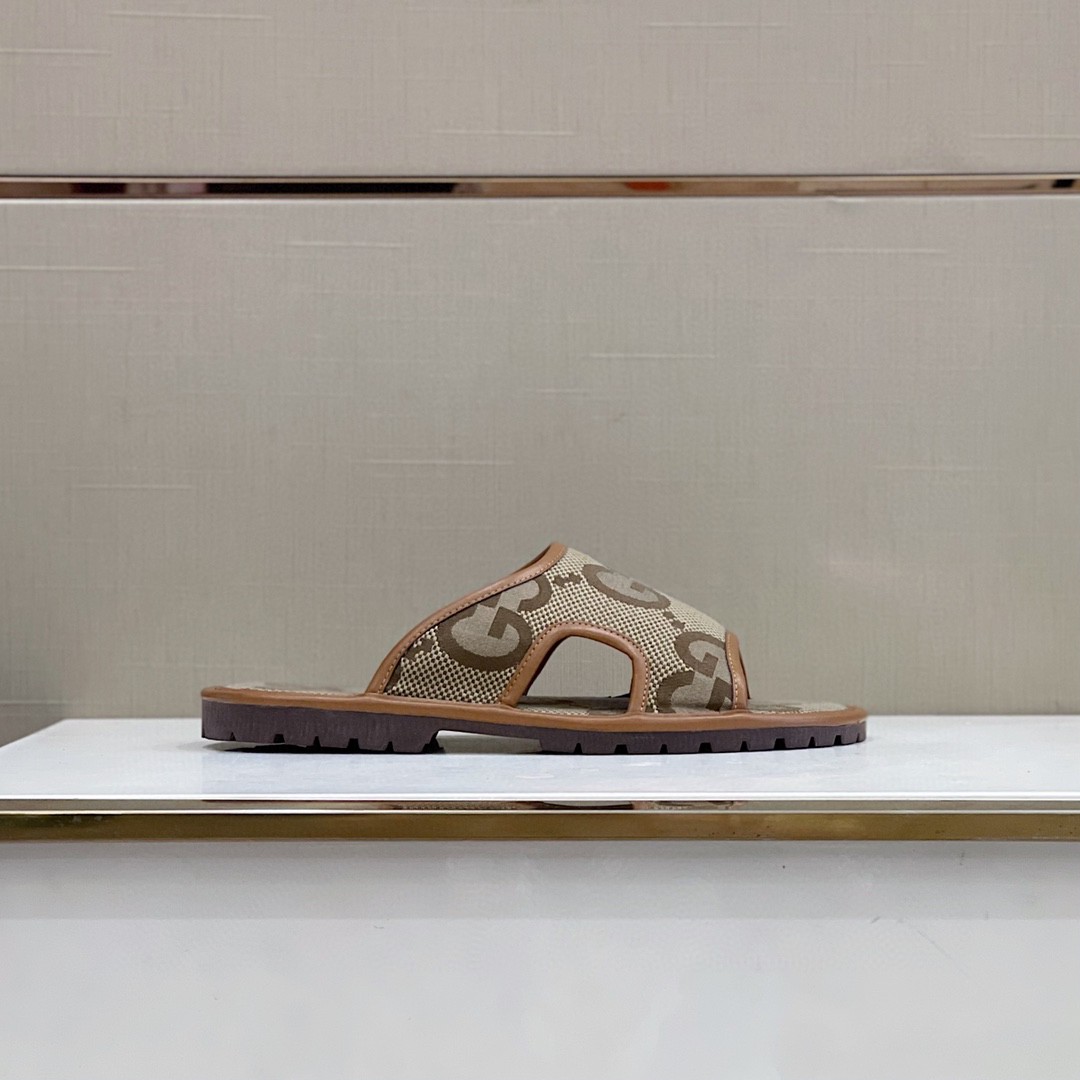 Gvc*1 Men’s Maxi GG Svp*me Slide Sandal Brown And Beige For Men ‎624879