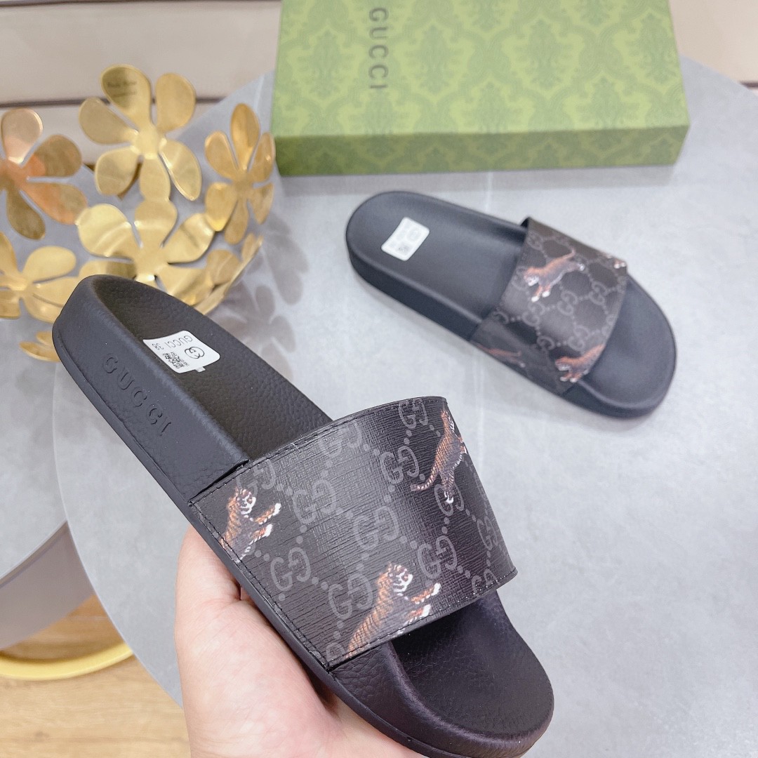 Gvc*1 Men’s GG Svp*me Slide Tiger Black For Men 407345 G0K00 1084