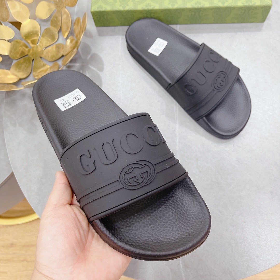 Gvc*1 Men’s Logo Rubber Slide Black For Men 522887 JCZ00 1031
