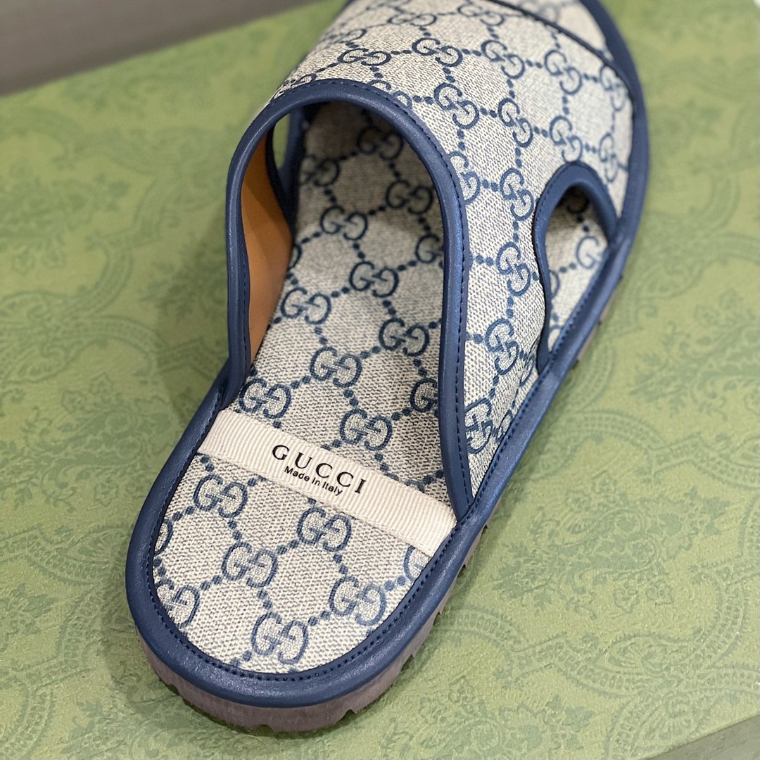 Gvc*1 Men’s GG Svp*me Slide Sandal Blue And Beige For Men ‎624879