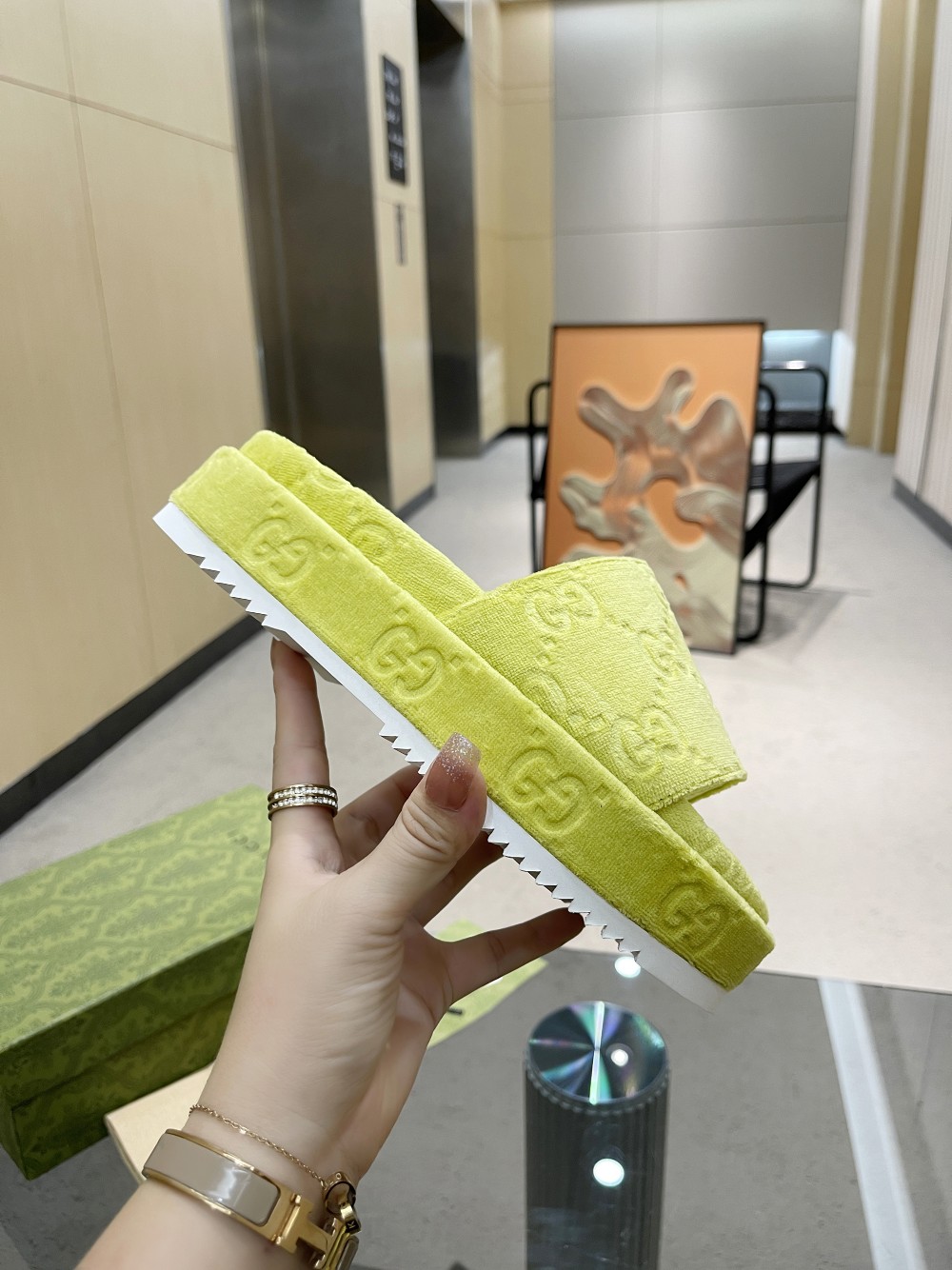 Gvc*1 Women’s GG Platform Sandal Yellow For Women GG