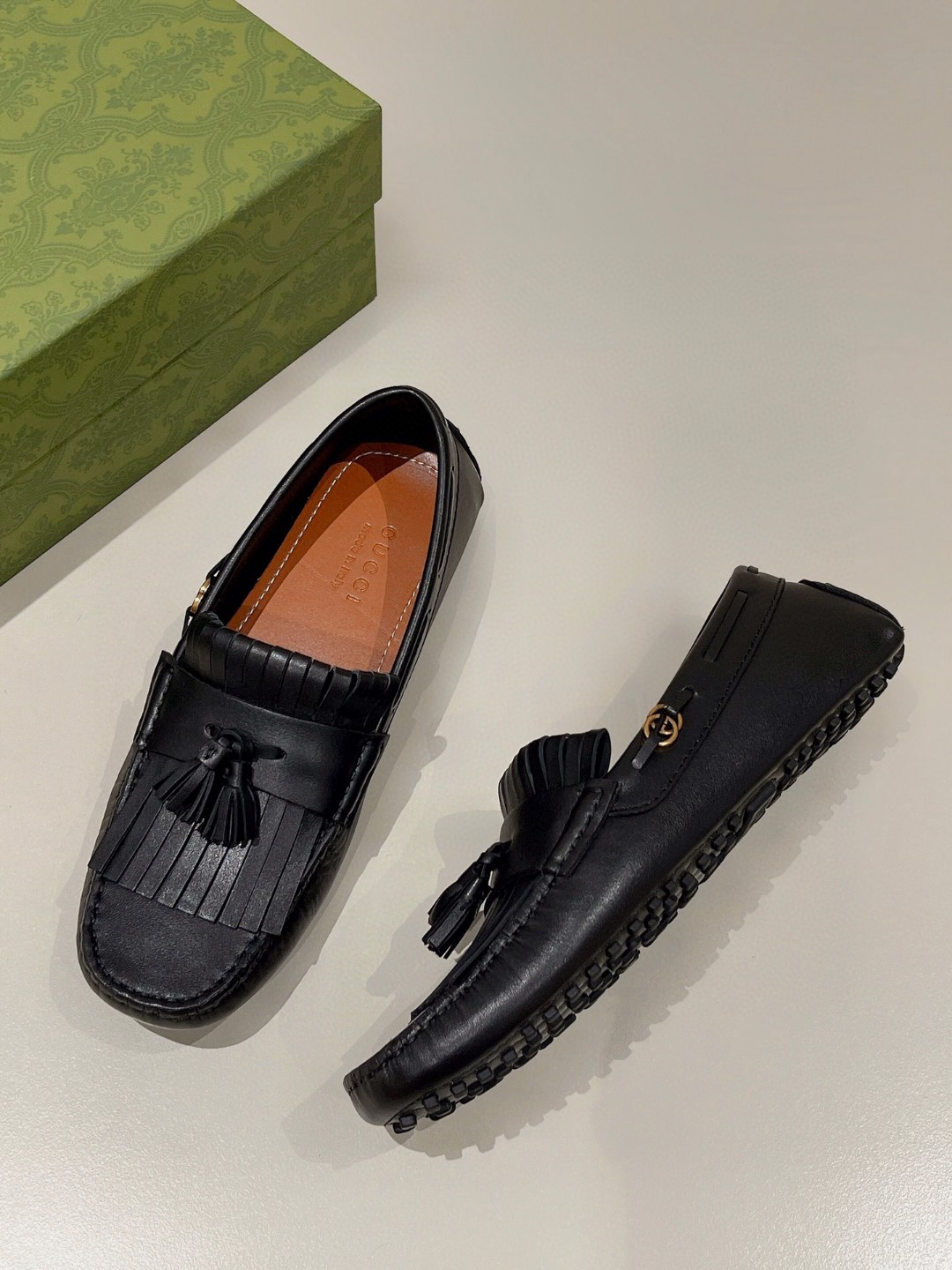 Gvc*1 Men’s Loafer With Driver Interlocking G Black For Men 624699