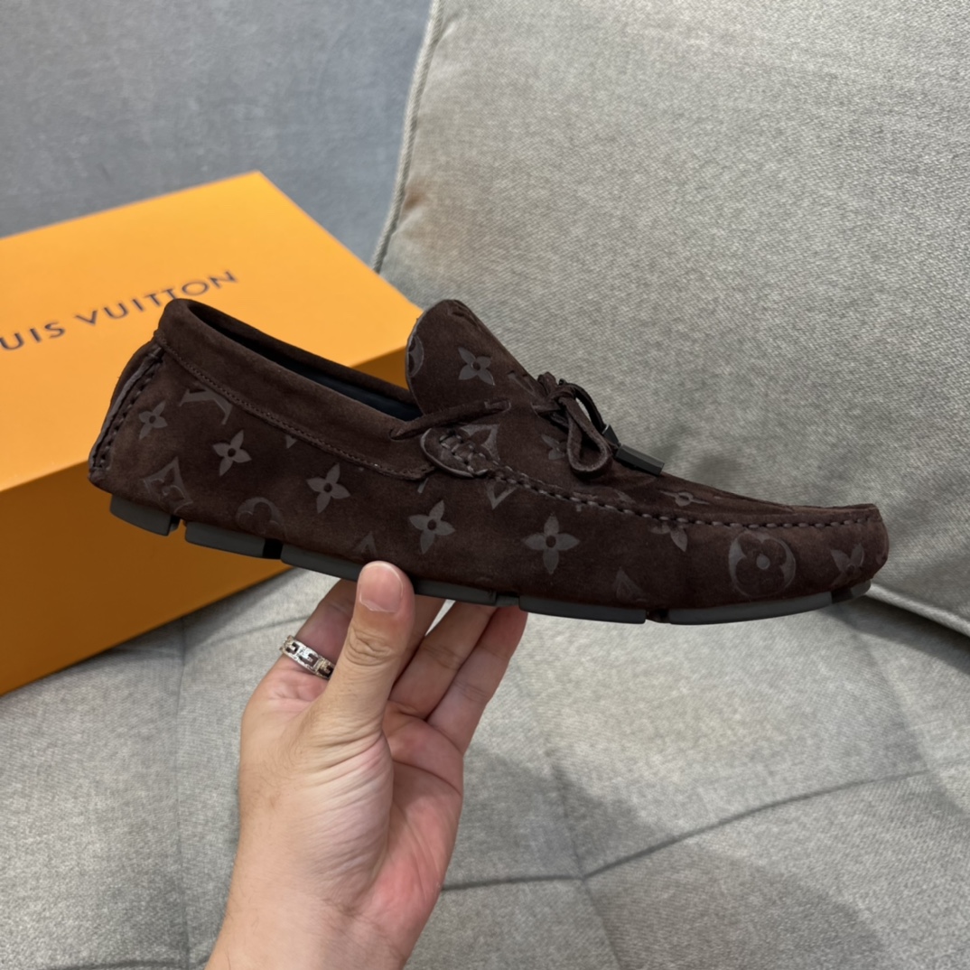 L0vis Vuittion LV Driver Moccasin Brown For Men LV 1AAF0E