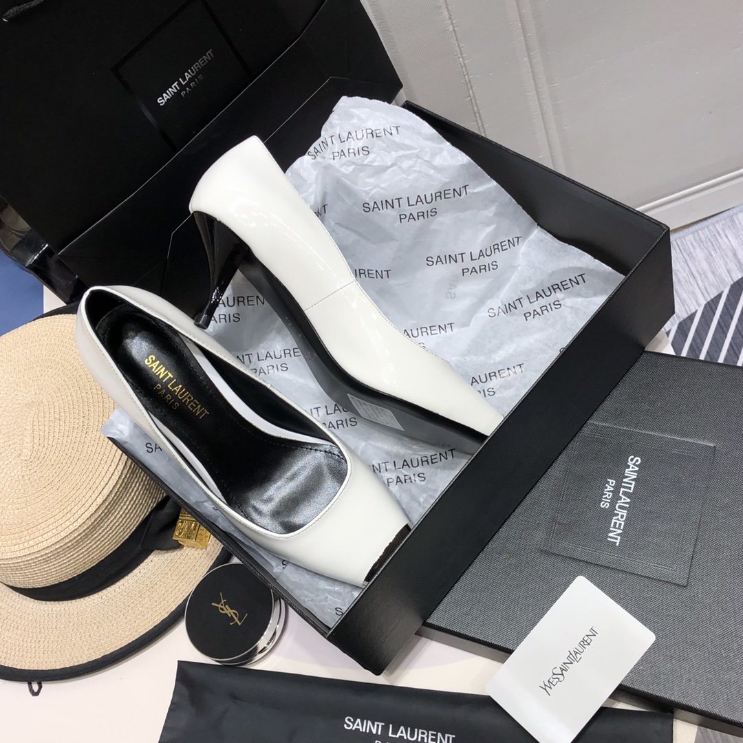 Sa1nt Lau*nt Women’s Blade Slingback Pumps White For Women Y51