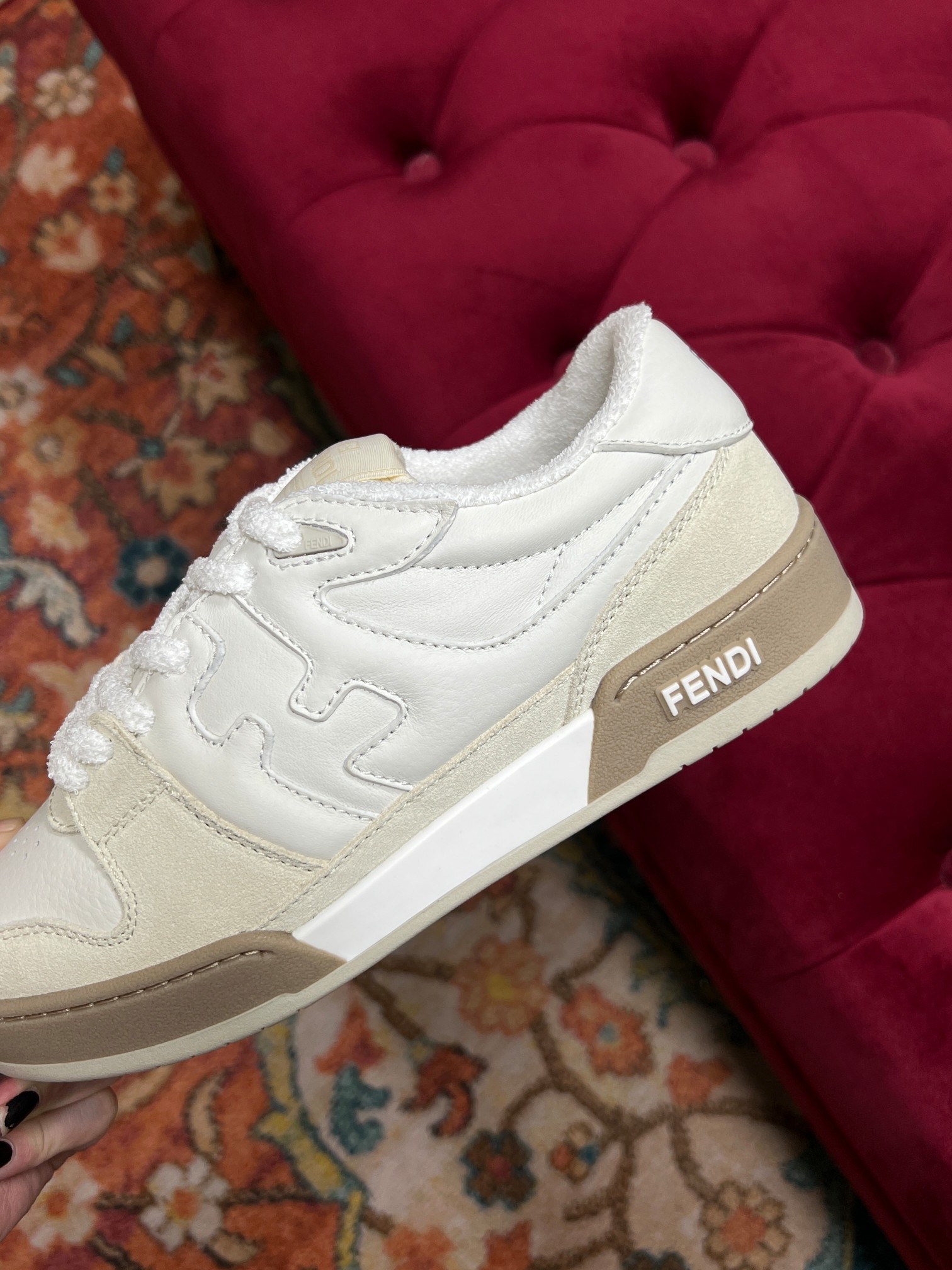 F**di Match Low Tops In White For Women 8E8252AHH2F1FHS