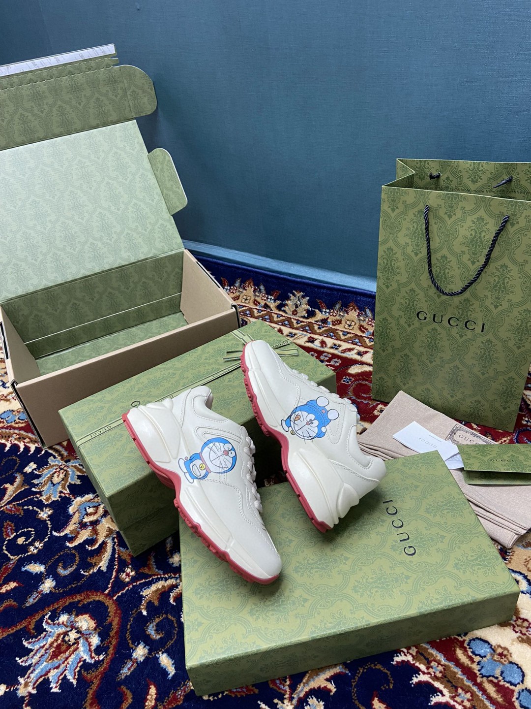 Doraemon x Gvc*1 Women’s Rhyton Sneaker White Ivory For Women 655025 DRW00 9522