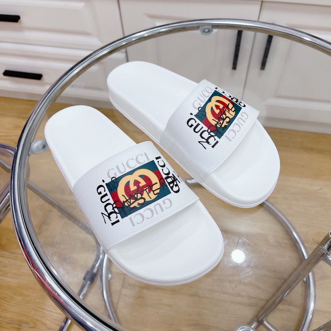 Gvc*1 Women’s Slide Sandal With GG Web White For Women 407345