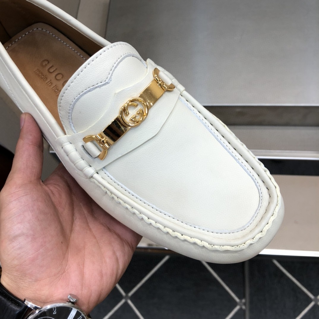 Gvc*1 Men’s Loafer With Interlocking G Horsebit White For Men 655519-1XO00-9022