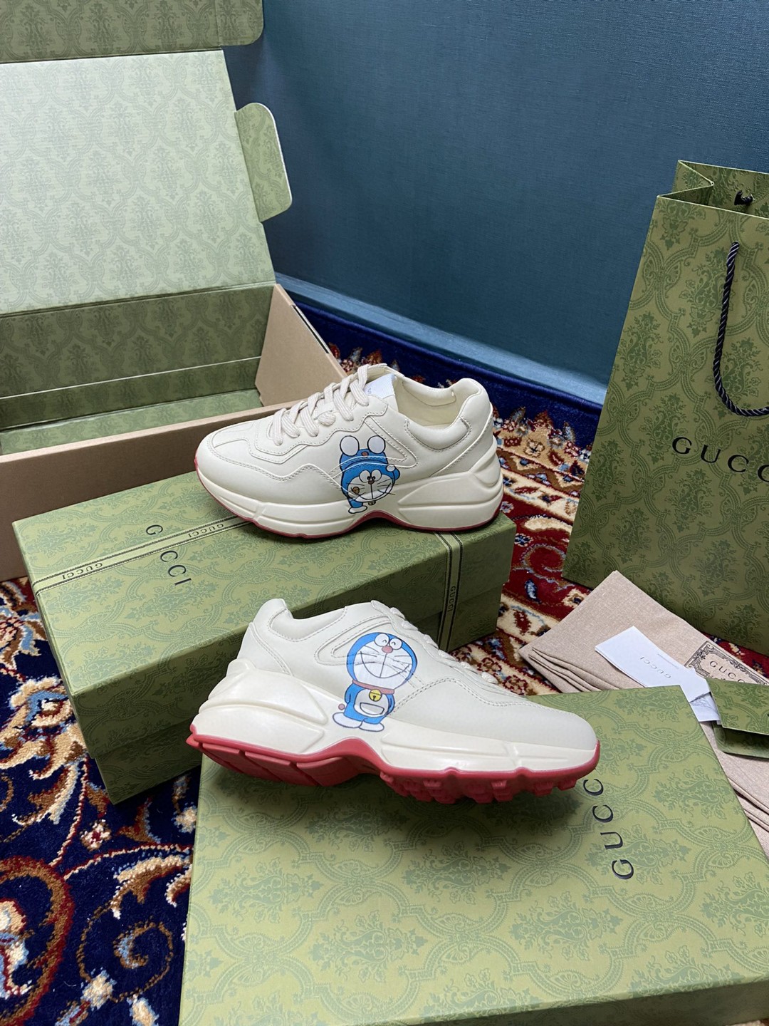 Doraemon x Gvc*1 Women’s Rhyton Sneaker White Ivory For Women 655025 DRW00 9522