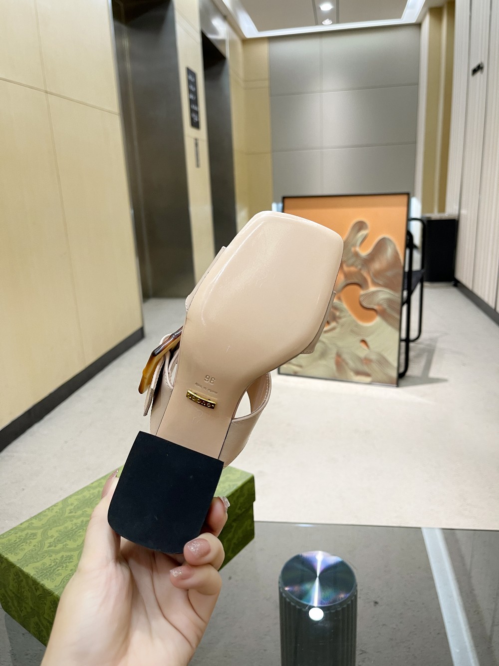 Gvc*1 Women’s Sandal With Bamboo Buckle Light Pink For Women GG‎ 674821 C9D00 6705