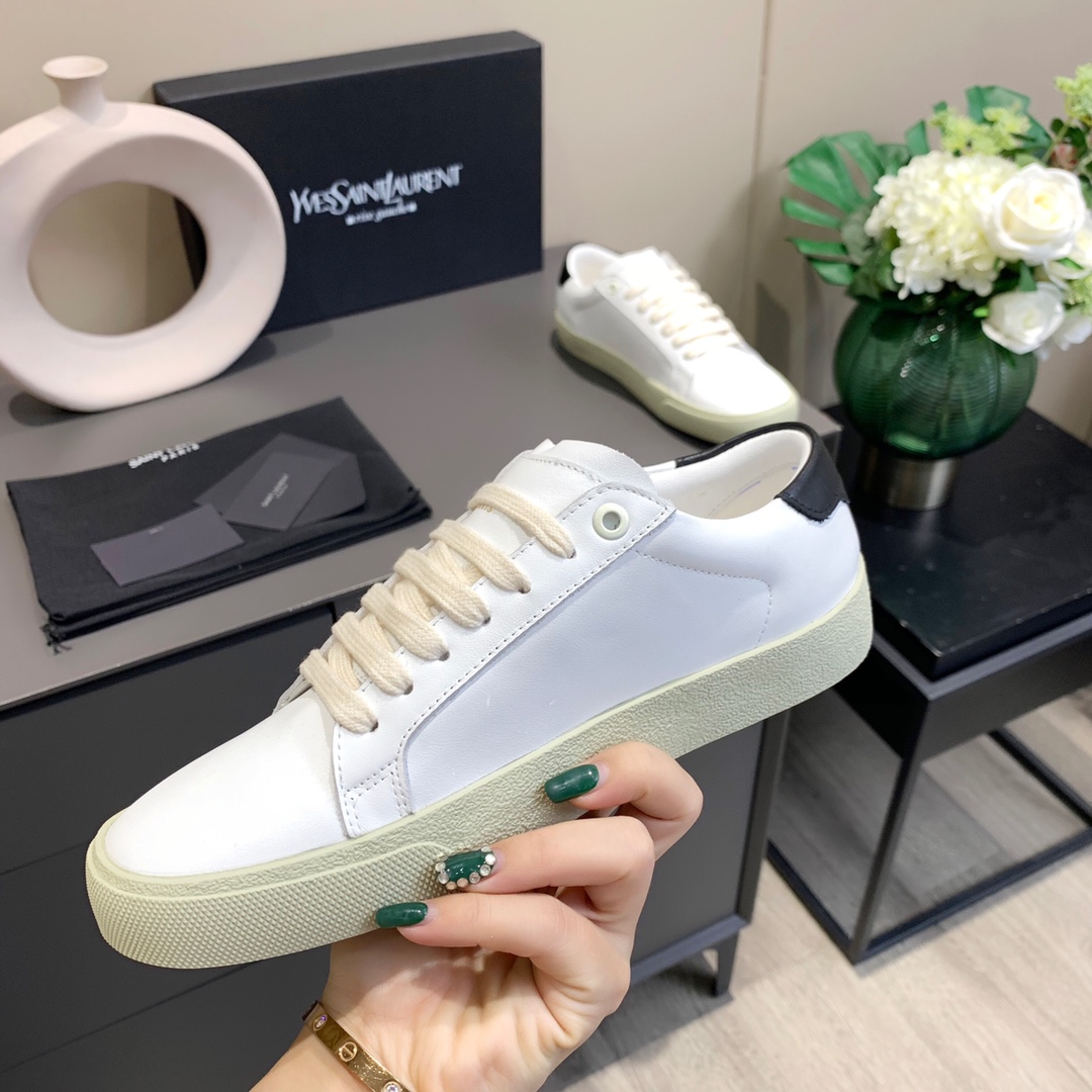 Sa1nt Lau*nt Women’s Court Classic Sl/06 Embroidered Sneakers White For Women Y51 61064908G109061