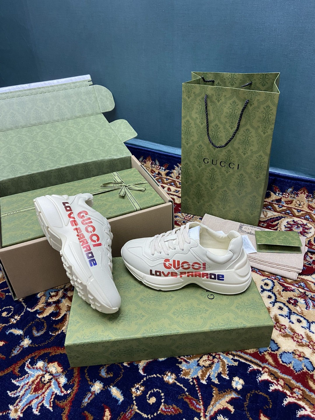 Gvc*1 Women’s Rhyton Sneakers With Gvc*1 Love Parade Red White Ivory For Women 524990