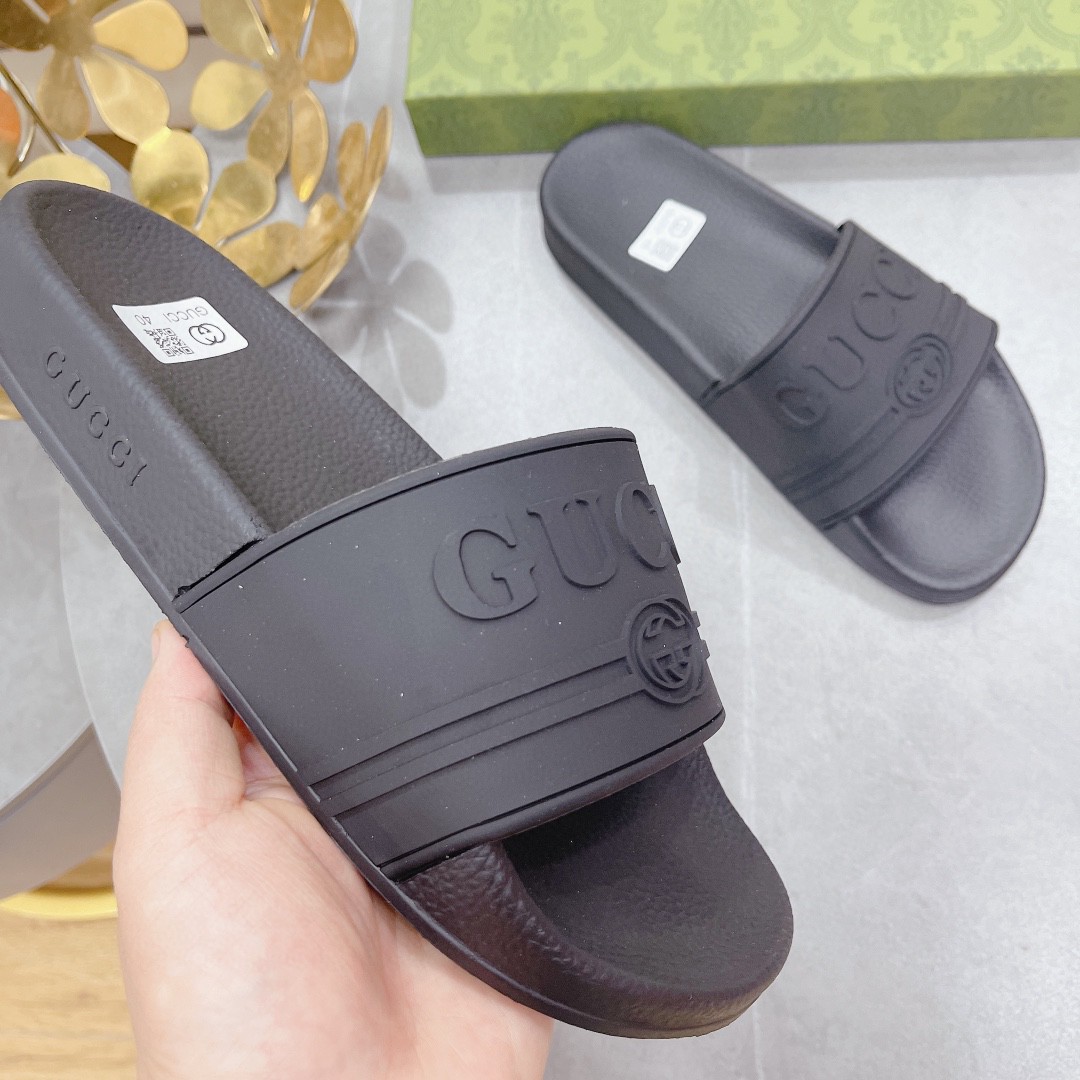 Gvc*1 Men’s Logo Rubber Slide Black For Men 522887 JCZ00 1031