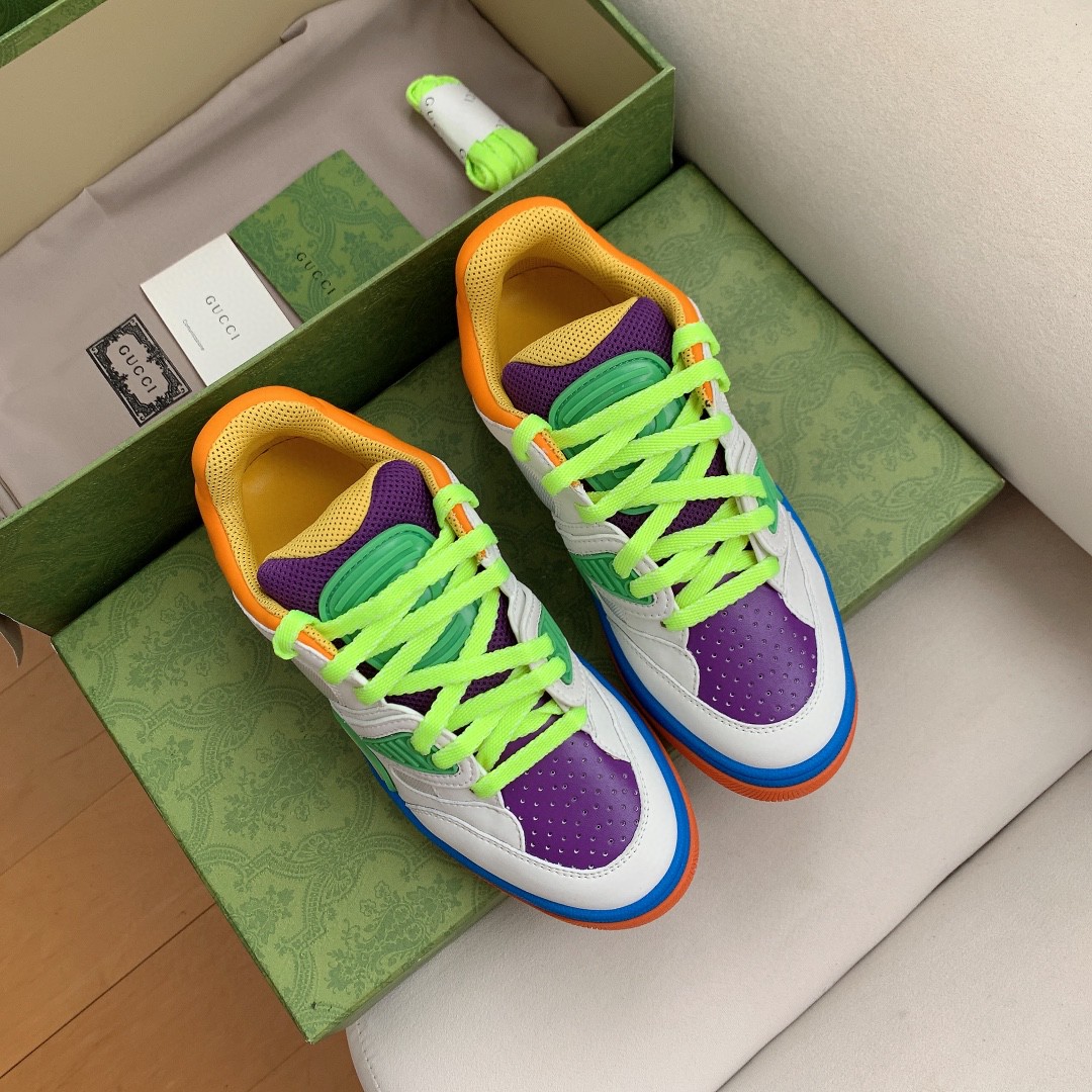 Gvc*1 Men’s Basket Sneaker White Green And Purple For Men 661310 2SH80 9062