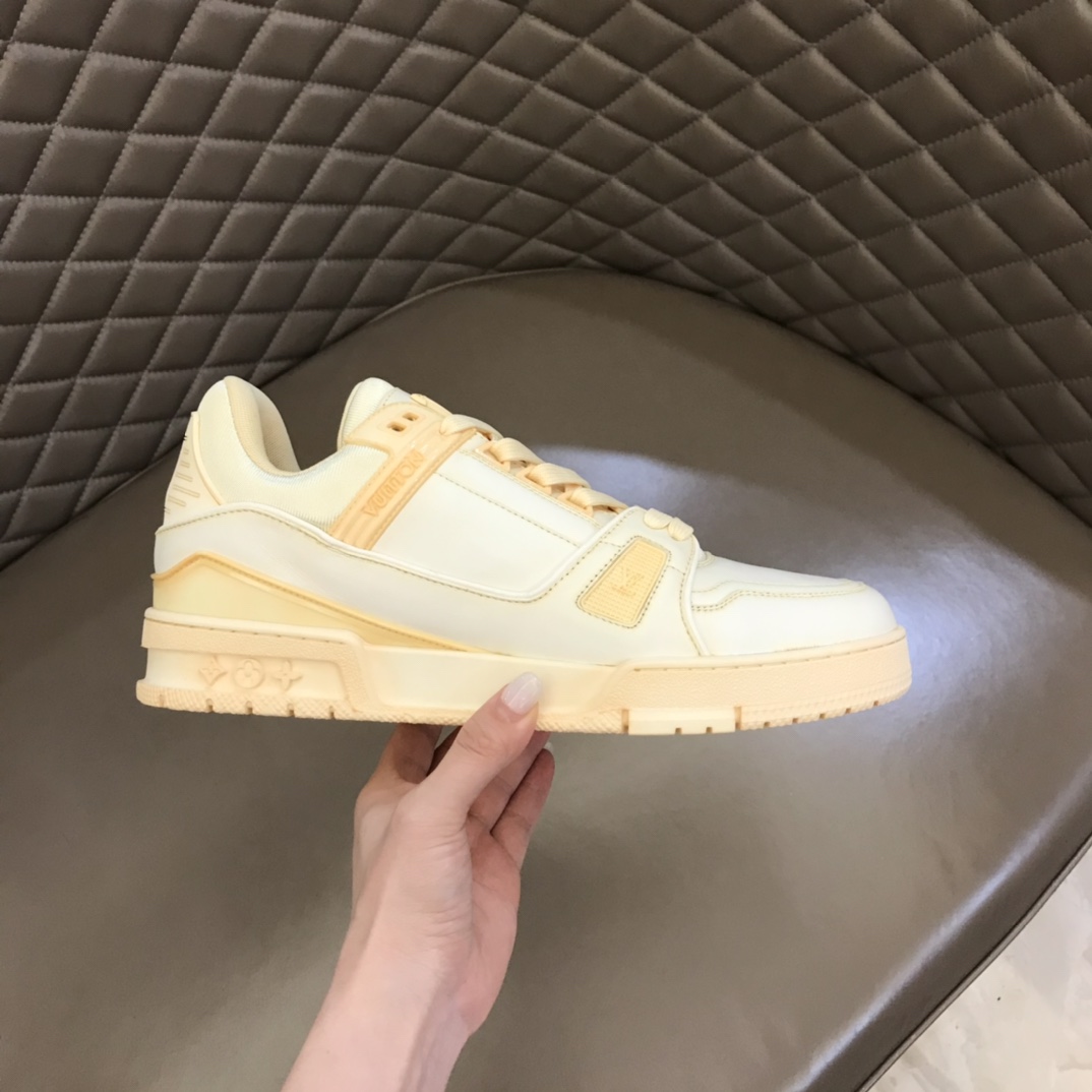 L0vis Vuittion LV Trainer Sneaker Yellow For Men LV