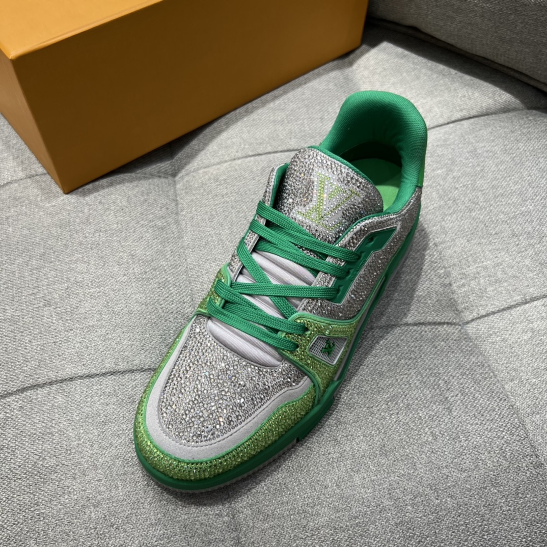 L0vis Vuittion LV Trainer Sneaker Green For Men LV