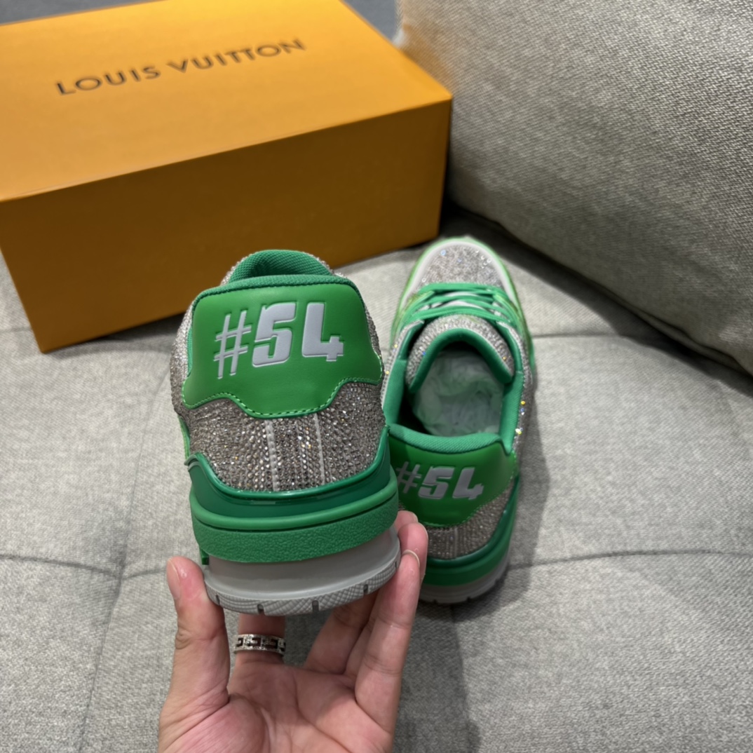 L0vis Vuittion LV Trainer Sneaker Green For Men LV