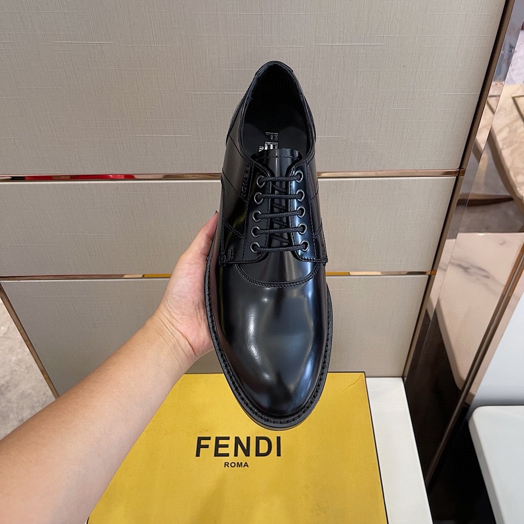 F**di Force Shiny Black Shoes For Men