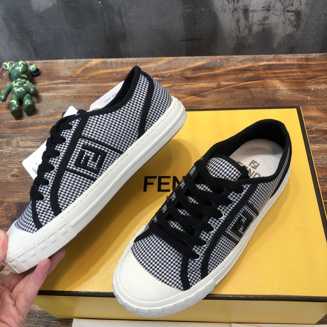 F**di Domino Fabric Sneakers Black For Women