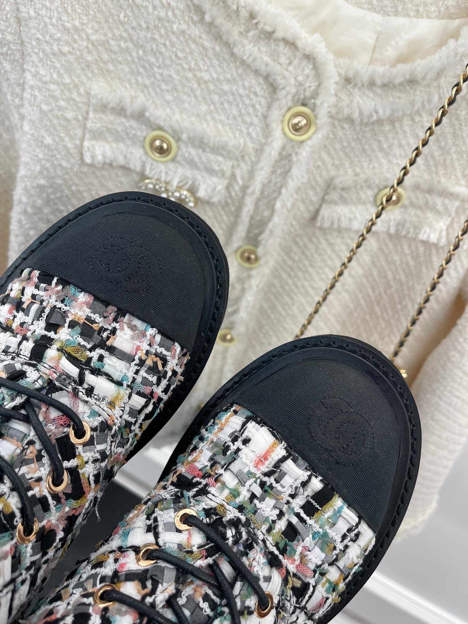 Ch**el Women’s Martin Shoes With Laces Black For Women 2in/ 5cm