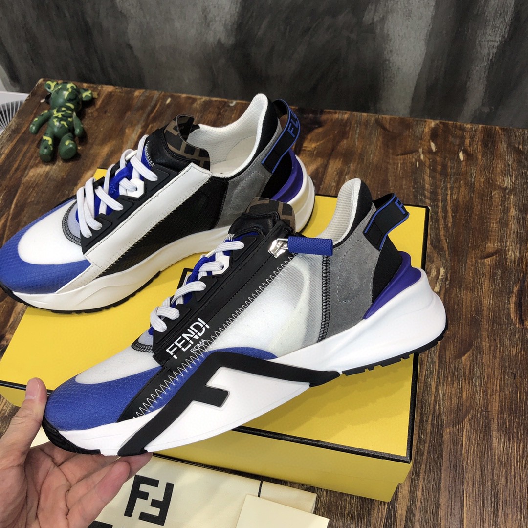 F**di Flow Sneakers Blue For Men 7E1453