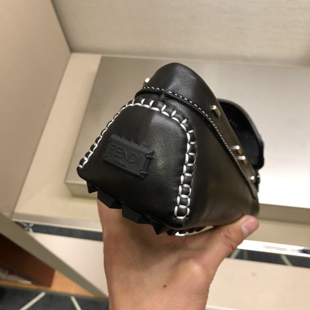 F**di Force Black Loafers For Men