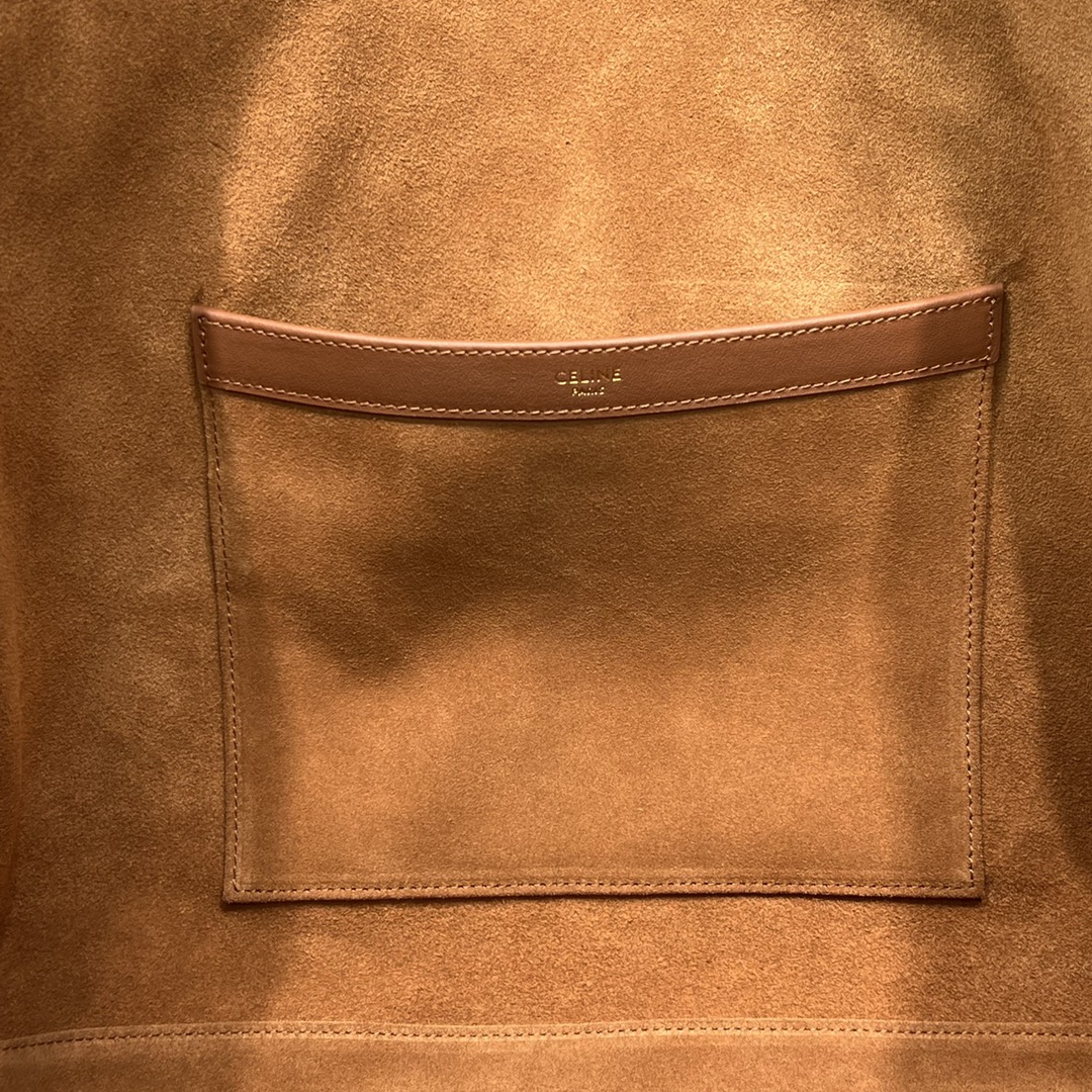 Ce1i*e Cabas Drawstring Cuir Triomphe Tan For Women 17in/44cm 199973DU3.04LU