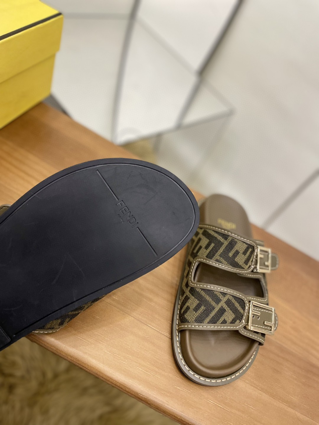 F**di Feel Slides Brown For Women