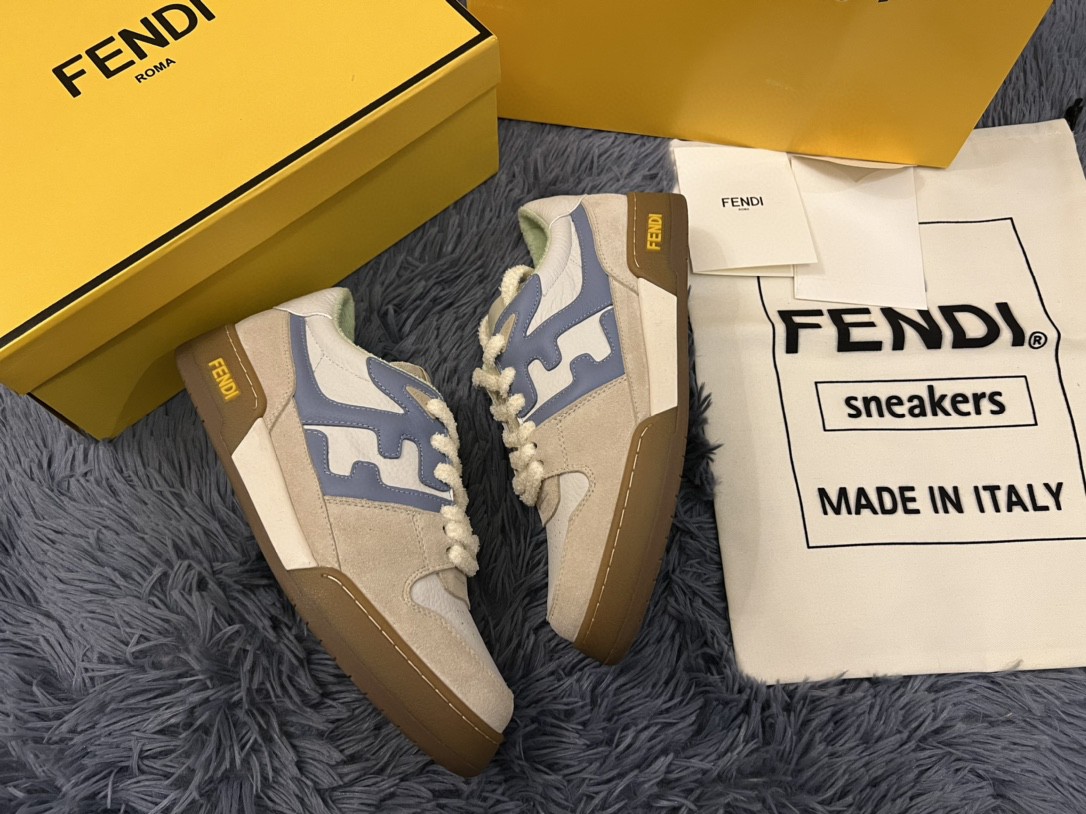 F**di Match Low Tops Sneakers Grey For Men 7E1493