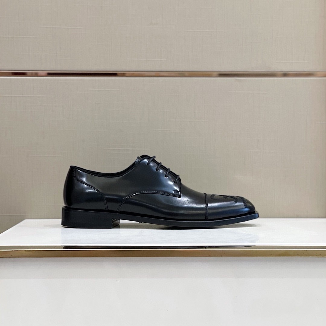 F**di FF Cap Toe Lace Ups Black For Men