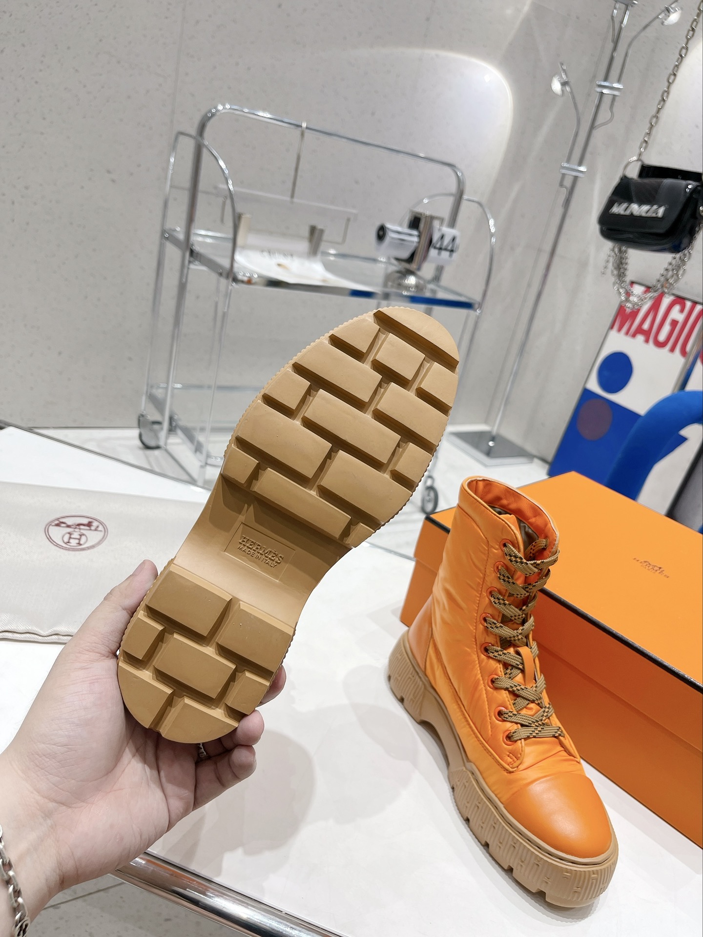 H**me5 Fresh Ankle Boots Orange For Women 1.8in/4.5cm