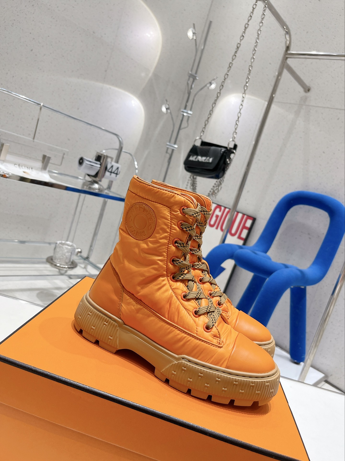 H**me5 Fresh Ankle Boots Orange For Women 1.8in/4.5cm