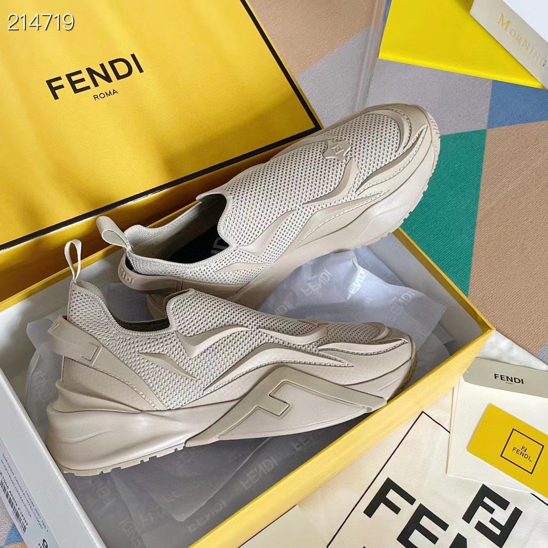 F**di Flow Beige Sneakers For Men 7E1504AHI8F0EJB