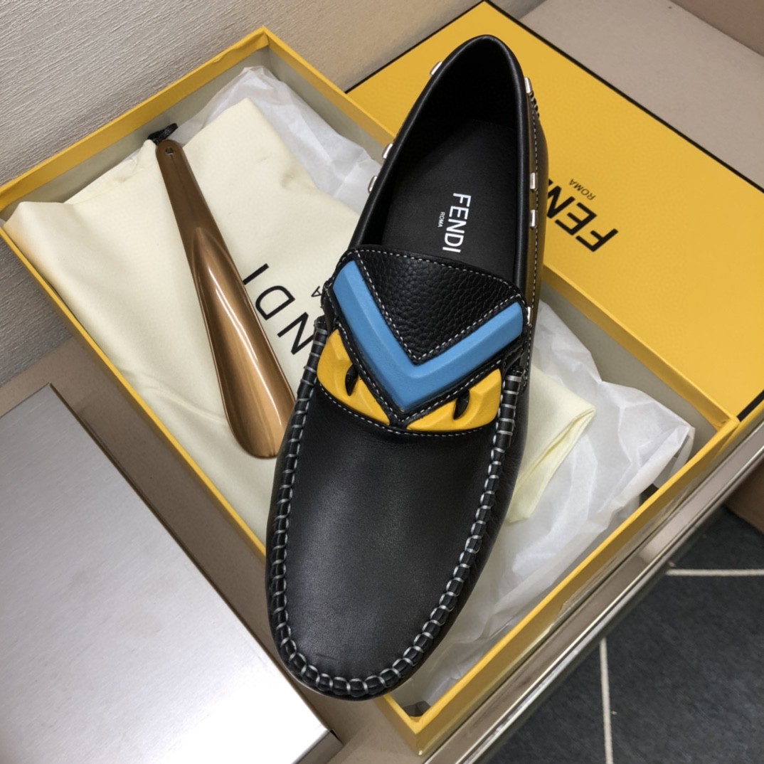 F**di Force Black Loafers For Men