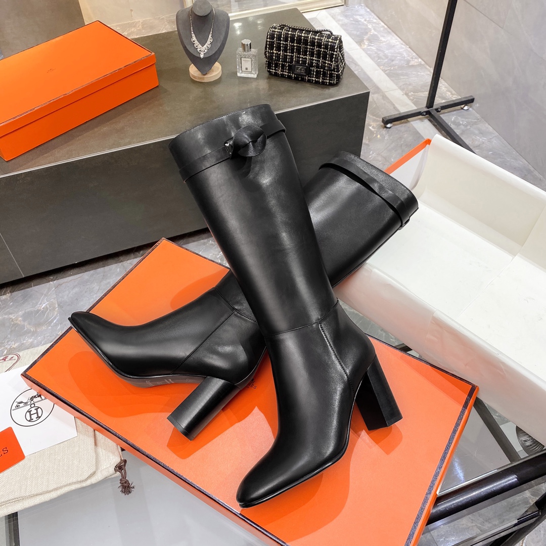 H**me5 High Heel Boots Black For Women 3.54in/9cm