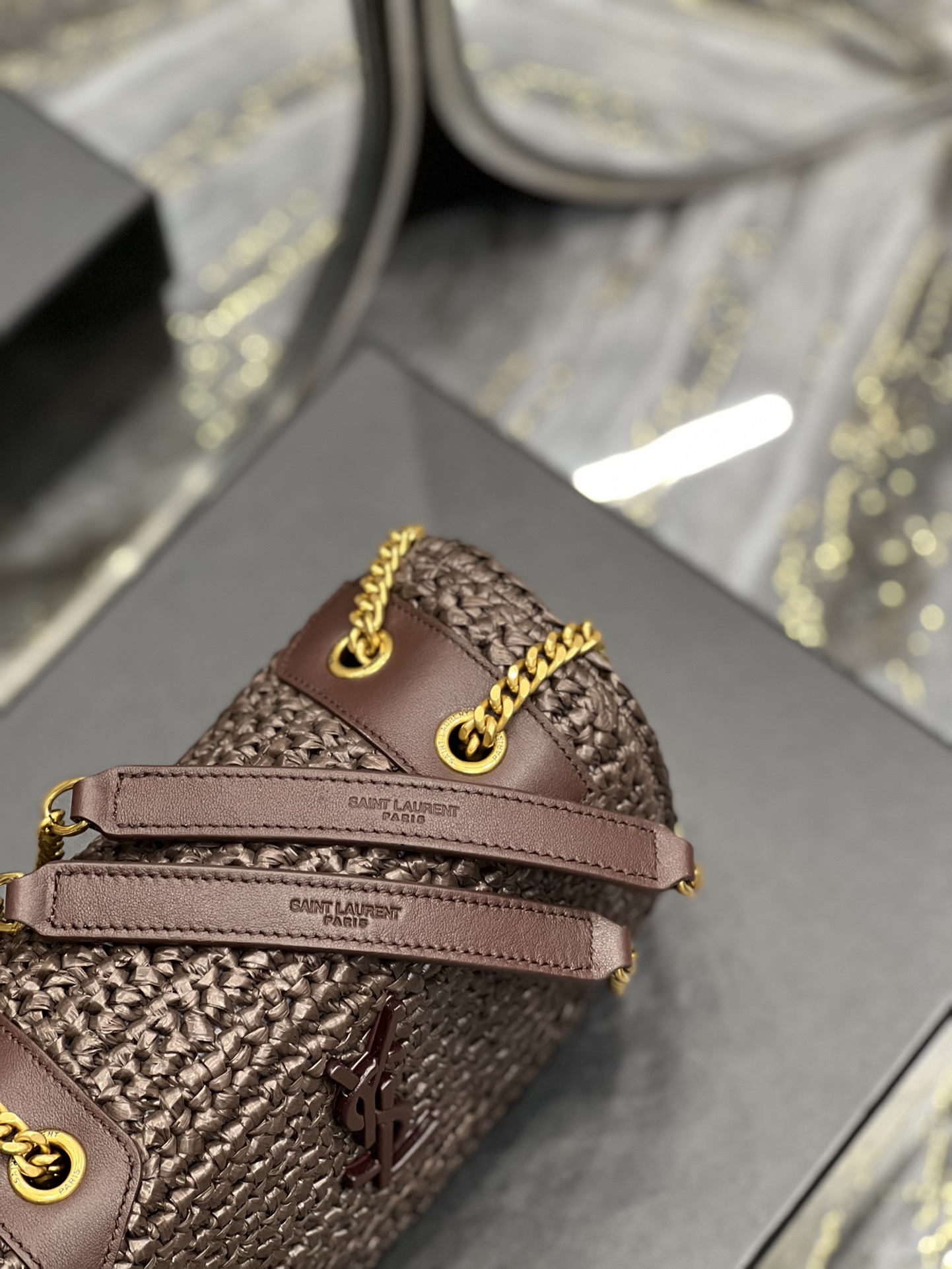 Sa1nt Lau*nt Niki Baby Chain Bag Dark Brown For Women, Women’s Bags 8.2in/21cm Y51