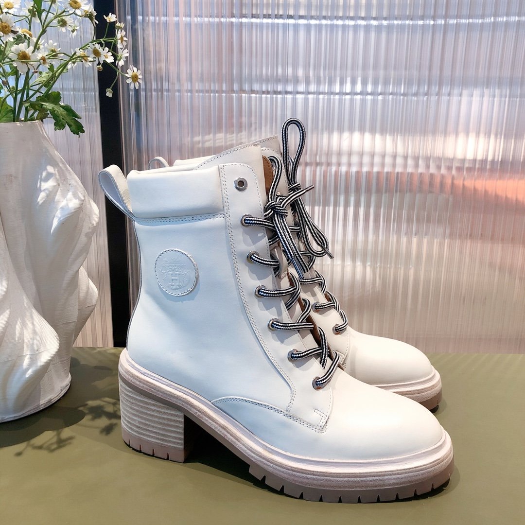 H**me5 Fresh Ankle Boots White For Women 1.6in/4cm