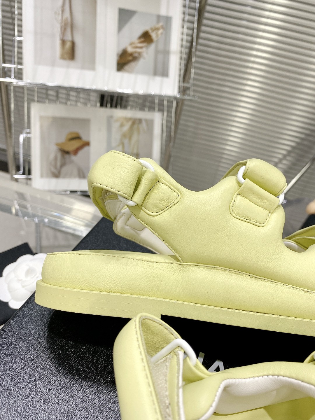 Ch**el Women’s Sandals With Ch**el Logo Yellow For Women